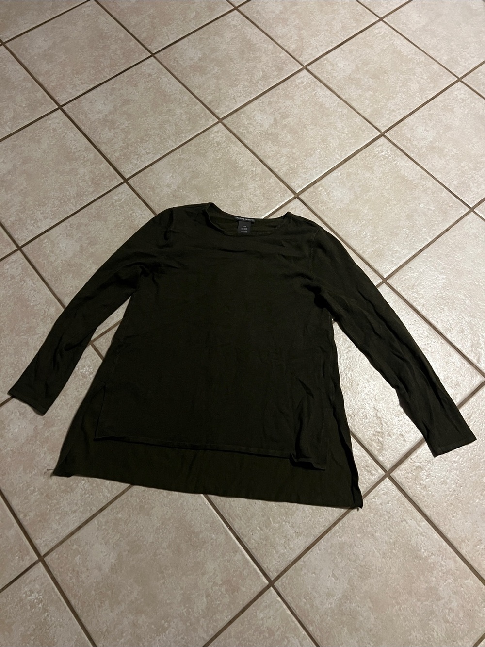 Chelsea & Theodore Olive Green Long Sleeve Top